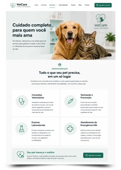 site para veterinario