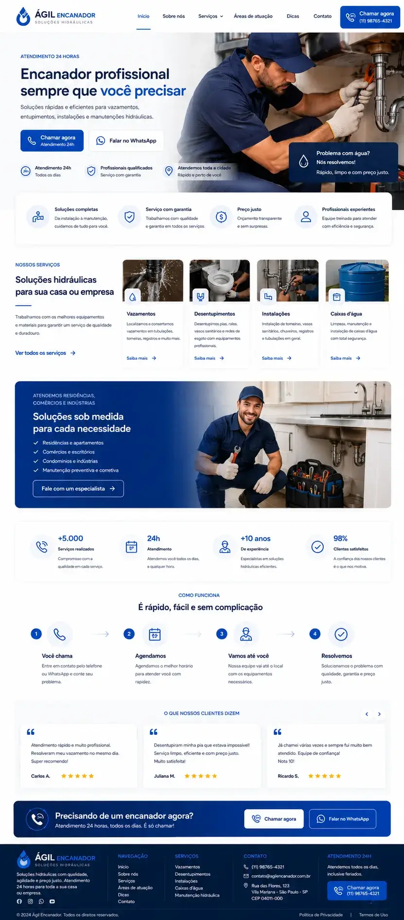sites profissionais encanadores
